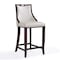 Manhattan Comfort Emperor Bar Stool in Pearl White and Walnut BS008-PW - alternate 1